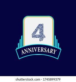 4 Years Anniversary Celebration Vector Template Design Illustration