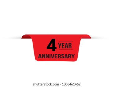 4 Years Anniversary Celebration Vector Template Design Illustration