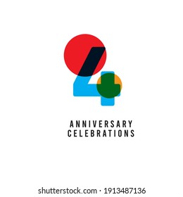 Ilustración de diseño de plantillas vectoriales de celebración de 4 años