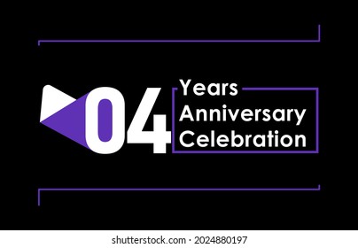 Diseño de plantillas vectoriales de celebración de 4 años