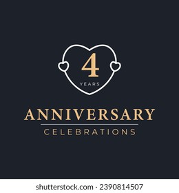 4 Years Anniversary Celebration Vector Template Design Illustration