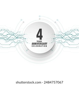 4 years anniversary celebration vector template design illusration