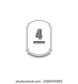 4 years anniversary celebration vector template design illustration
