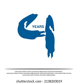 4 Jahre Jubiläumsdesign-Vorlage. Logo-Vektor für Feiern.
