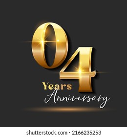 4 years Anniversary Gold Logotype number