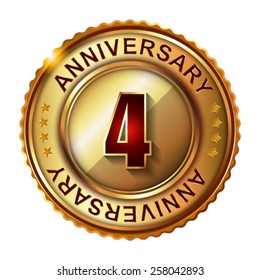 4 Years anniversary golden label. 