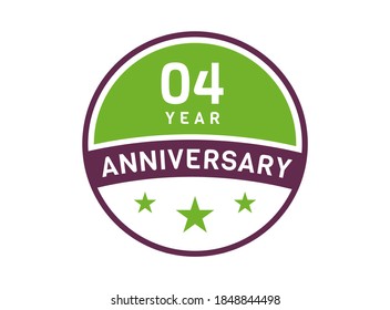 Imagen de 4 años de aniversario, logo de 4 años de aniversario aislado en fondo blanco