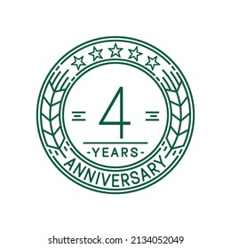 4 Jahre Jubiläumslogo-Vorlage. Kunstvektor und Illustration.