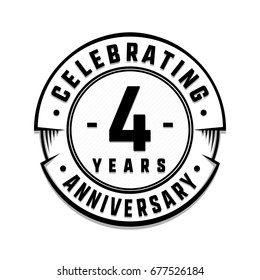 4 years anniversary logo template. Vector and illustration.
