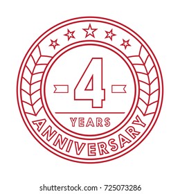 4 years anniversary logo template. 