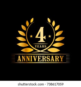 4 years anniversary logo template. 