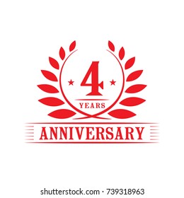 4 years anniversary logo template.