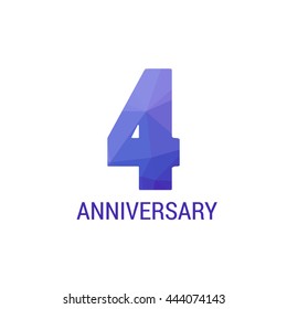 4 Years Anniversary with Low Poly Design