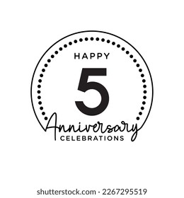 4 years anniversary. Anniversary template design concept, monochrome, design for event, invitation card, greeting card, banner, poster, flyer, book cover and print. Vector Eps10