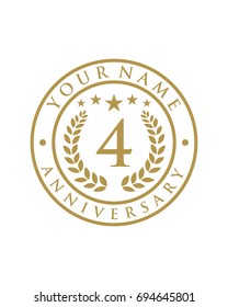 4 years anniversary, vector illustration