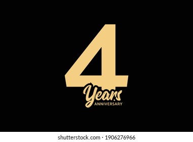 4 years anniversary vector template, 4th birthday logo