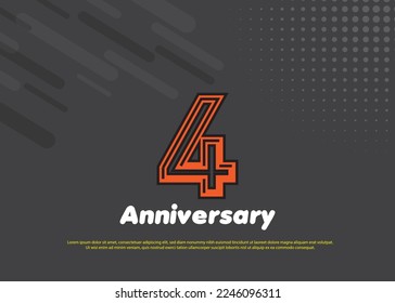 4 Years Anniversary Vector Template Design Illustration