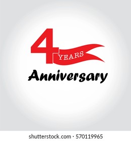 4 years  anniversary.vector illustration.eps10.