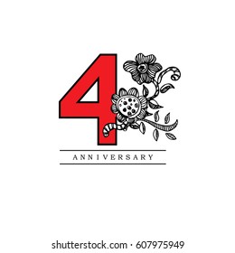 4  years anniversary.vector illustration.eps10.