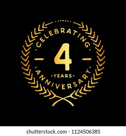 4 years design template. 4th vector and illustration.