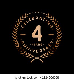 4 years design template. 4th vector and illustration.