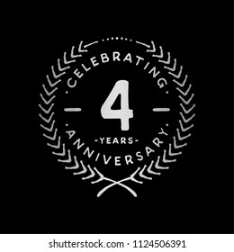 4 years design template. 4th vector and illustration.