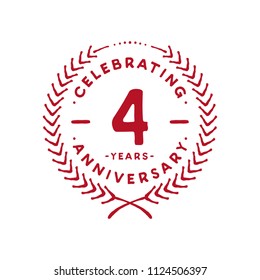 4 years design template. 4th vector and illustration.