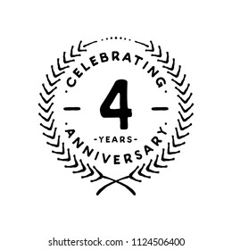 4 years design template. 4th vector and illustration.