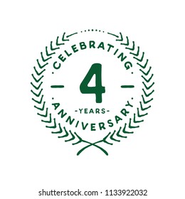4 years design template. 4th vector and illustration.