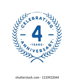 4 years design template. 4th vector and illustration.