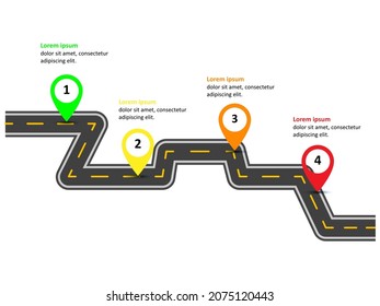 4 Years Infographic template. Roadmap infographic style design. Can be used for presentation or any purposes. Can edit to your own texts. Vector EPS10