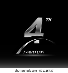 4 years silver anniversary logo celebration