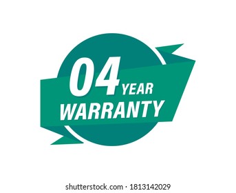 4 Years warranty badge vector images