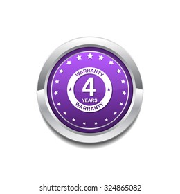 4 Years Warranty Purple Vector Icon Button