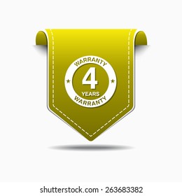 4 Years Warranty Yellow Vector Icon Design