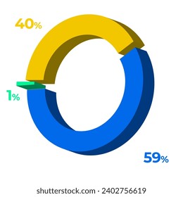 40 59 1 3d donut pie chart illustration eps vector 