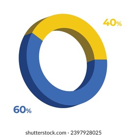 40 60 3d donut pie chart illustration eps vector