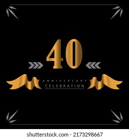 40 Anniversary celebration 3D vector template design illustration