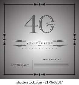 Ilustración de diseño de plantillas vectoriales 3D de celebración de 40 años