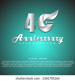 40 Anniversary celebration 3D vector template design illustration