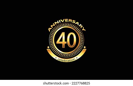 40 anniversary celebration. 40th anniversary celebration. 40 year anniversary celebration logo with black background.