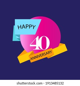 40 Anniversary celebration template vector design illustration