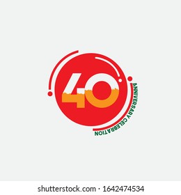 40 anniversary celebration vector concept template design illustration