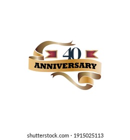 Ilustración de diseño de plantillas vectoriales de celebración de 40 años