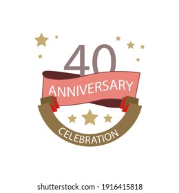 40 Anniversary celebration vector template design illustration