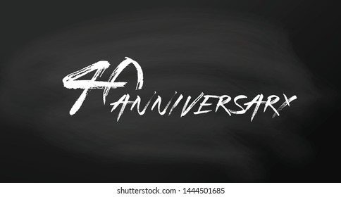 40 anniversary logo concept. 40th years birthday icon. Isolated golden numbers on chalkboard background. Vector illustration. EPS10.