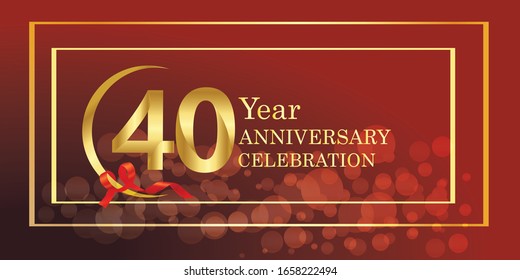 40 anniversary logo vector template. Design for banner, greeting cards or print.