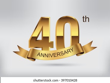 40 Anniversary Template Design40 Years Anniversaryvector Stock Vector ...