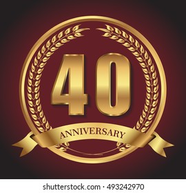 40 anniversary template design.40 years anniversary.Vector illustration.
