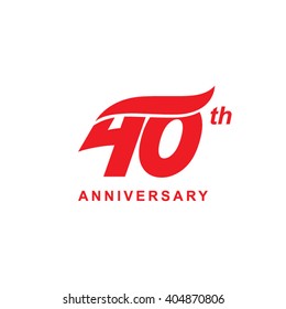40 anniversary wave logo red
